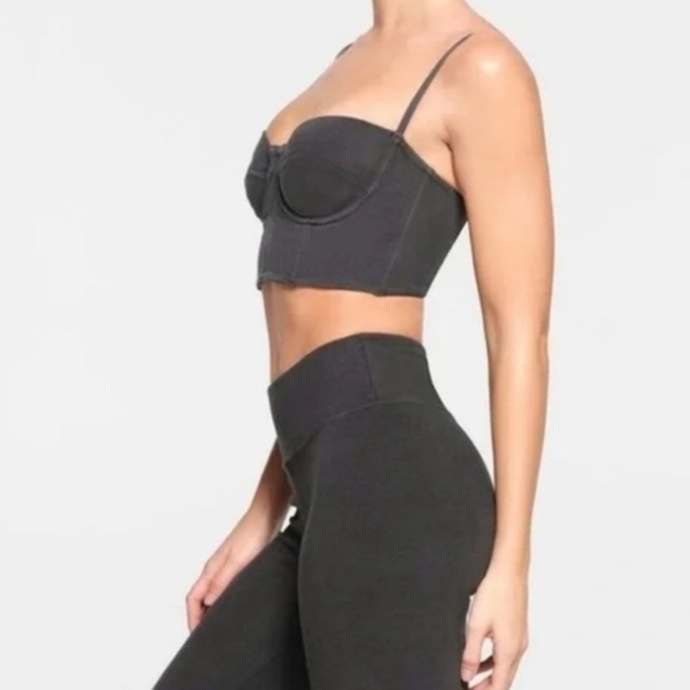 SKIMS Black Bustier Top